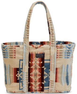 Pendleton - Cotton Geometric-Print Tie-Close Terry Cloth Tote Bag