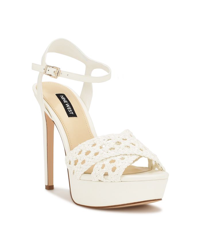 Nine west discount white wedge sandals
