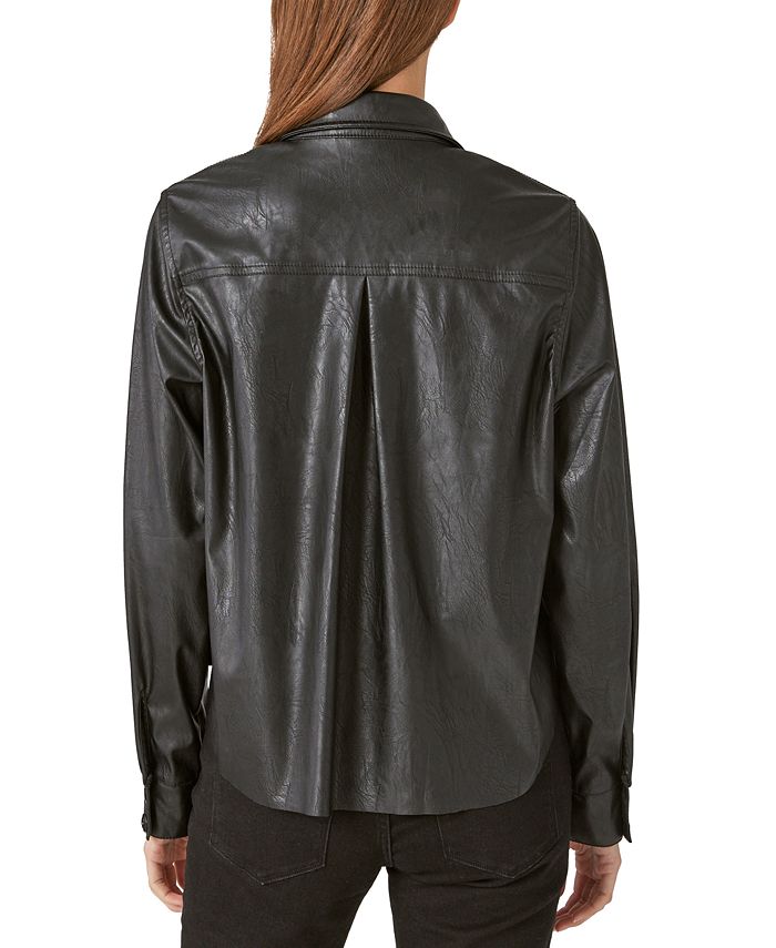 Lucky Brand Women's FauxLeather ButtonUp Shirt Macy's