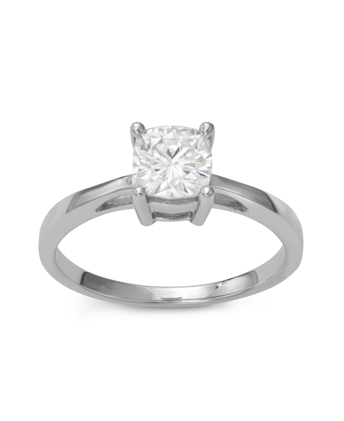 Moissanite Cushion Cut Solitaire Ring (1 1/10 ct. t.w. Diamond Equivalent) in Sterling Silver - Sterling Silver