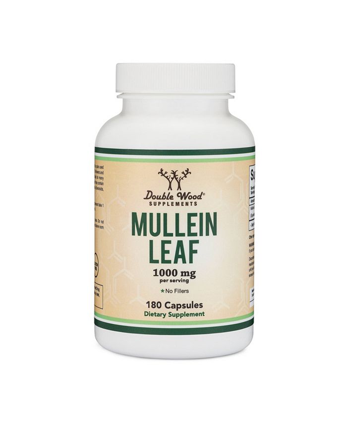 Double Wood Supplements Mullein Leaf 180 capsules, 1000 mg servings