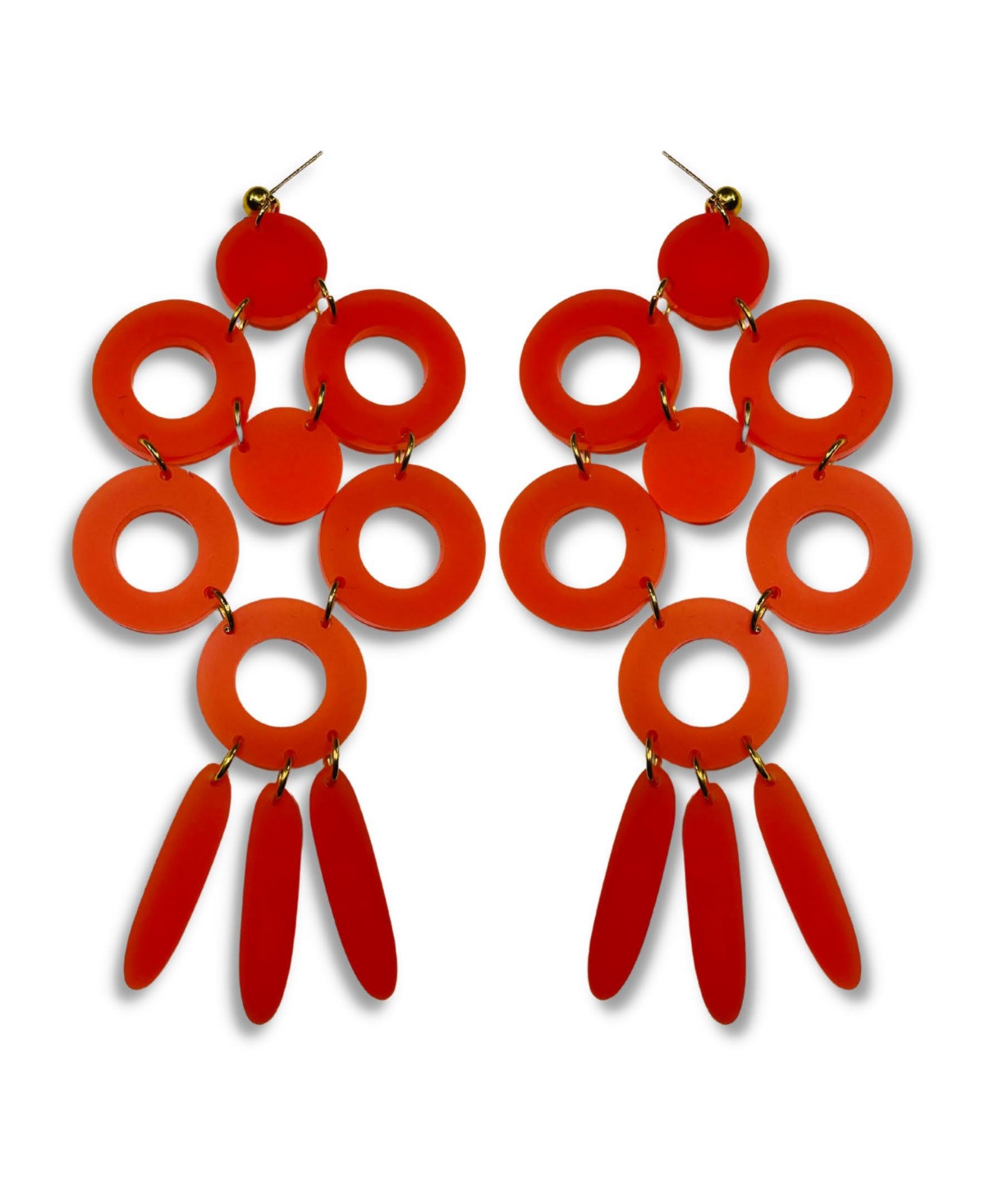 Swanky Designs Cali Drop Earrings In Orange