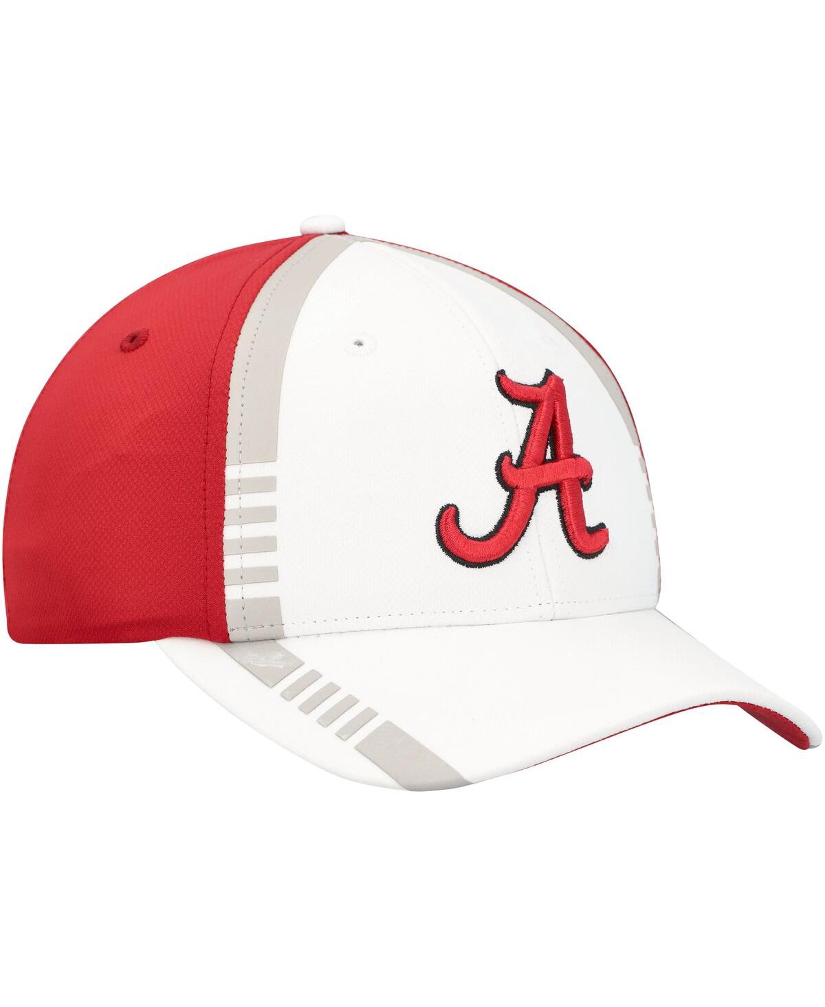 Shop Top Of The World Men's  White, Crimson Alabama Crimson Tide Iconic Flex Hat In White,crimson