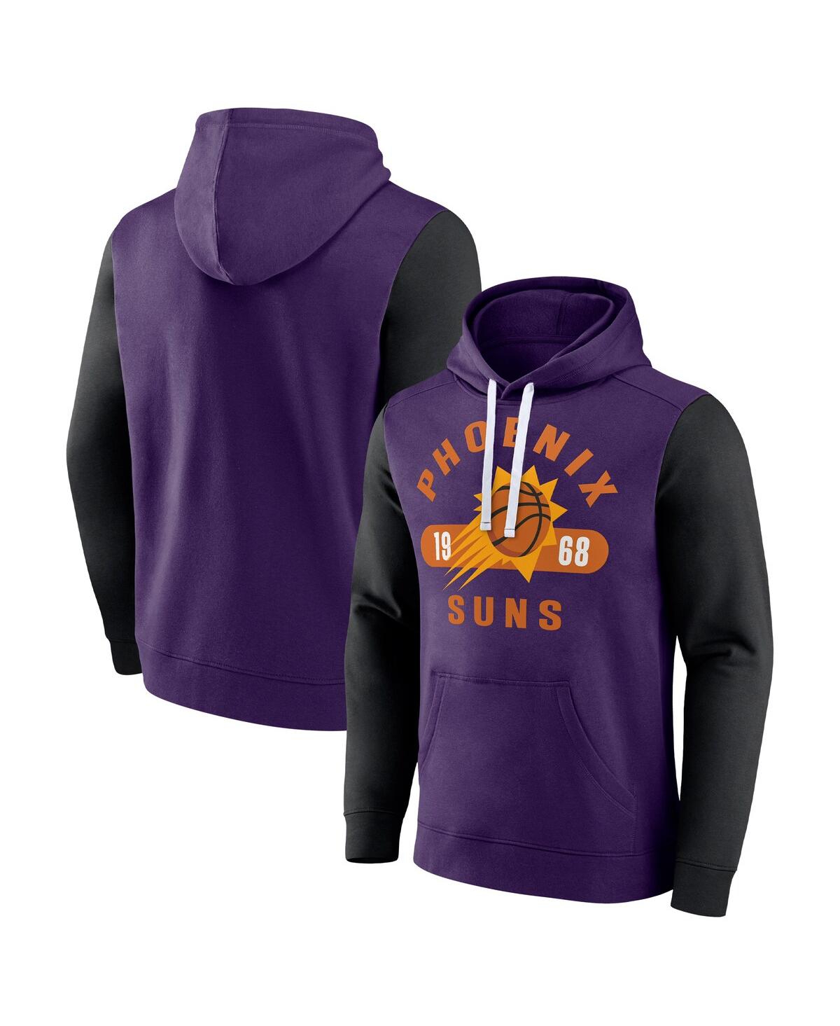 Men's Fanatics Black Phoenix Suns Attack Colorblock Pullover Hoodie - Black