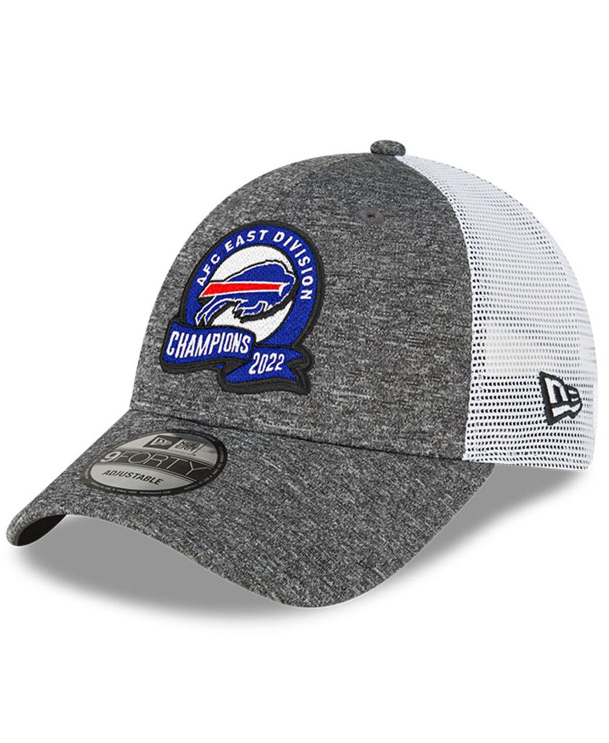 NEW ERA MEN'S NEW ERA HEATHER GRAY BUFFALO BILLS 2022 AFC EAST DIVISION CHAMPIONS LOCKER ROOM 9FORTY ADJUSTA 