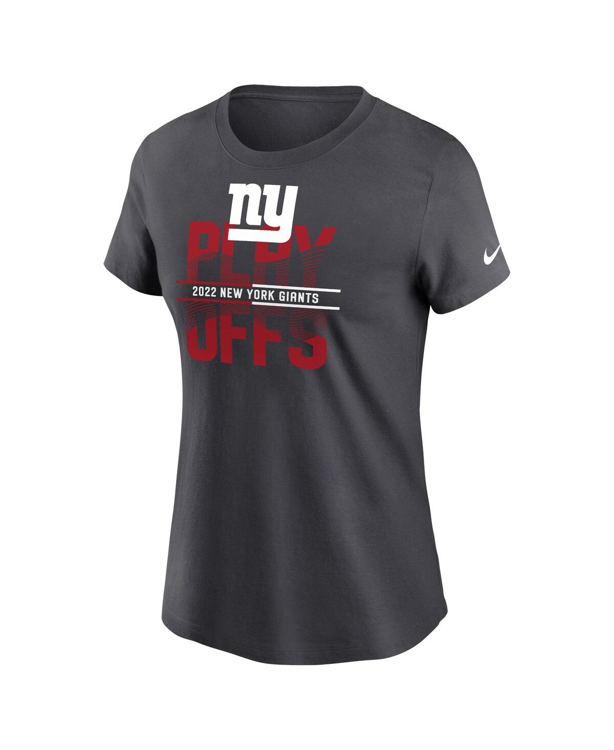 Nike Women's  Anthracite New York Giants 2022 Nfl Playoffs T-shirt In Anthracite