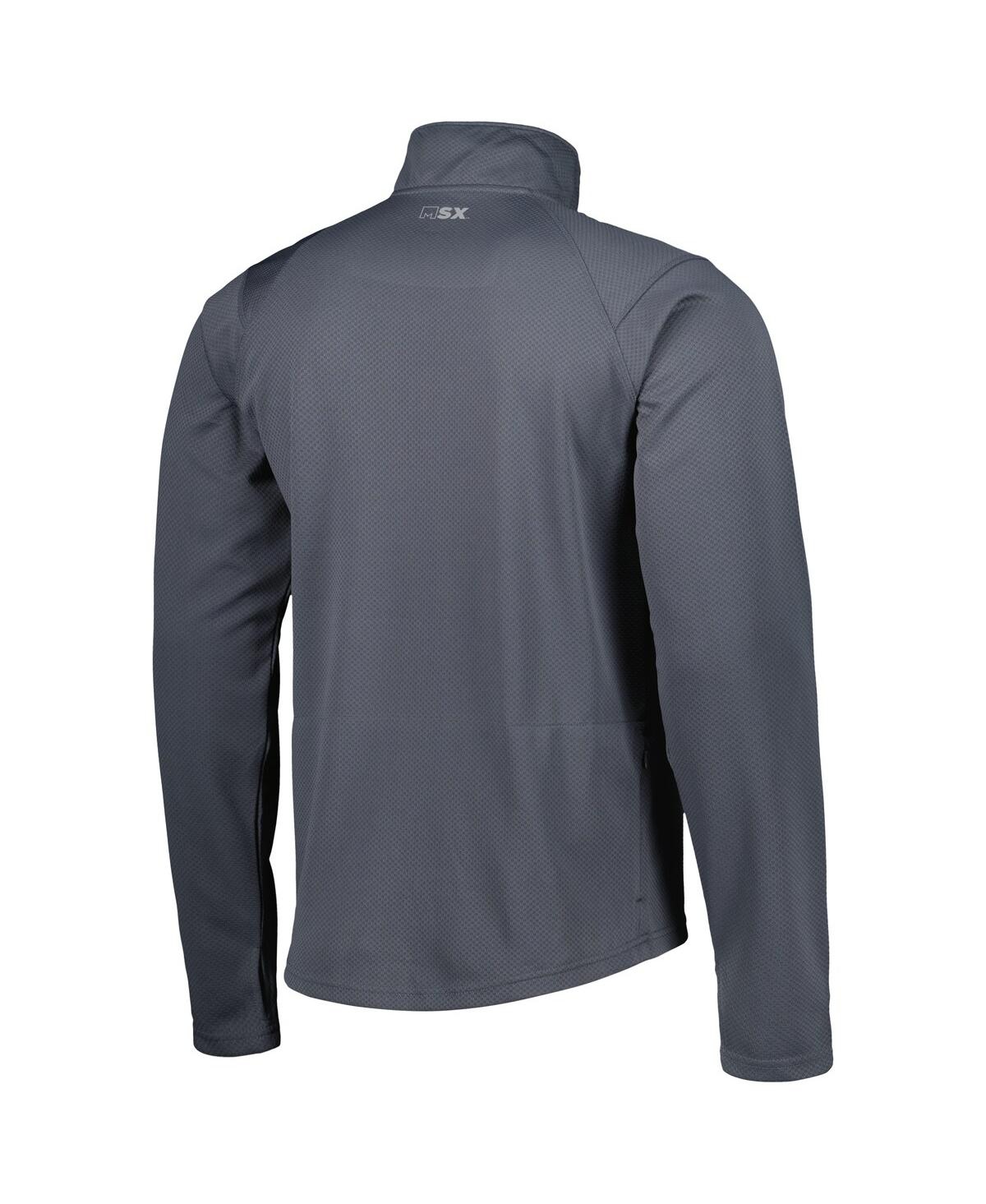Msx By Michael Strahan Men's  Charcoal Denver Broncos Half-zip Hoodie In Charcoal