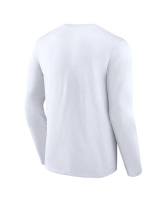 Men's White Los Angeles Dodgers Pressbox Long Sleeve T-shirt