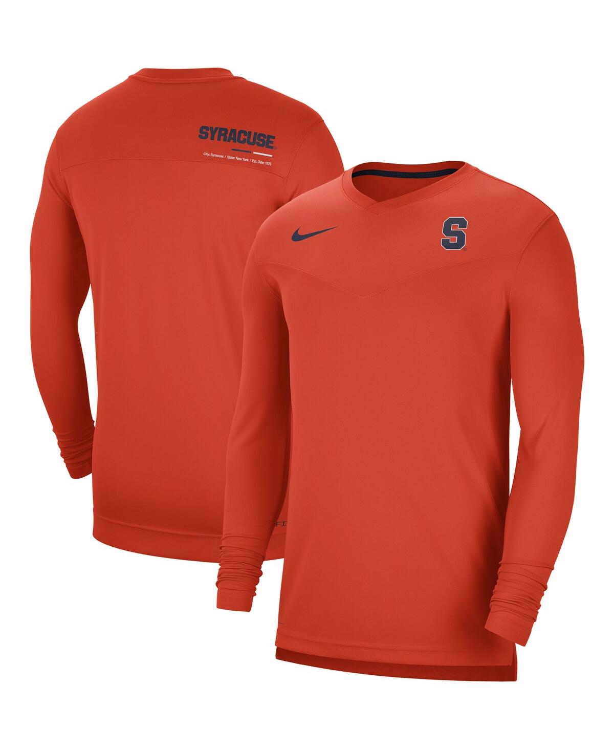 Shop Nike Men's  Orange Syracuse Orange 2022 Coach Performance Long Sleeve V-neck T-shirt