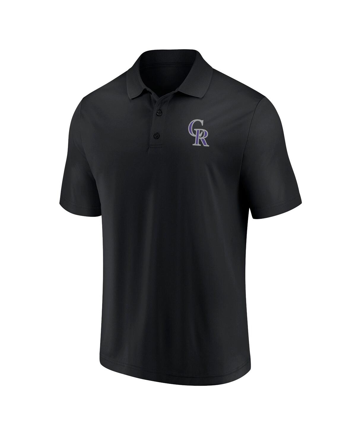 Shop Fanatics Men's  Black Colorado Rockies Winning Streak Polo Shirt