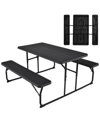 Foldable Picnic Table Bench Set Outdoor Camping for Patio and Backyard