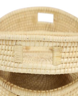 Light Rattan Tray with Slot Handles, Set of 2, 20", 16" W