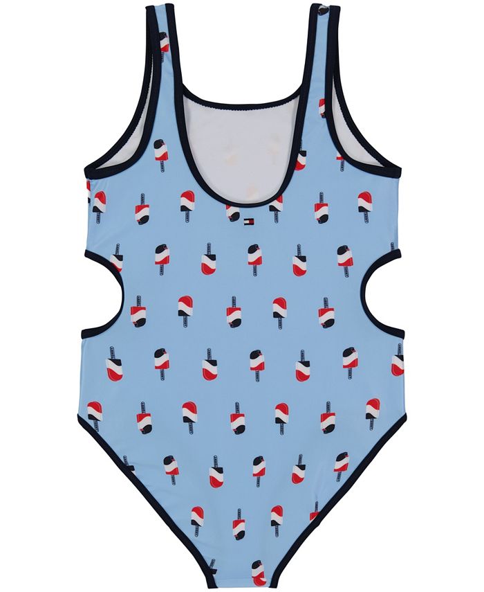 Tommy Hilfiger Big Girls One Piece Printed Cutout Swimsuit and