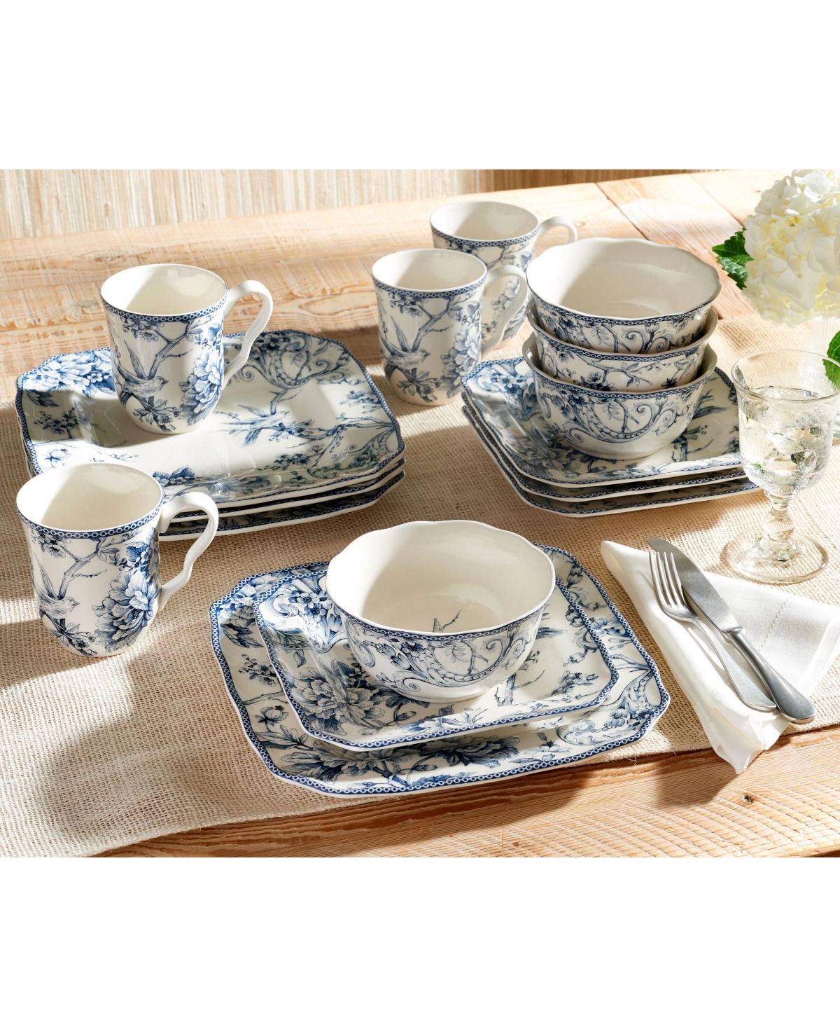 222 Fifth Adelaide Woodland 16-Pc. Dinnerware Set, Service for 4