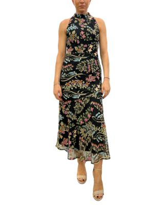 sam edelman floral print high neck maxi dress