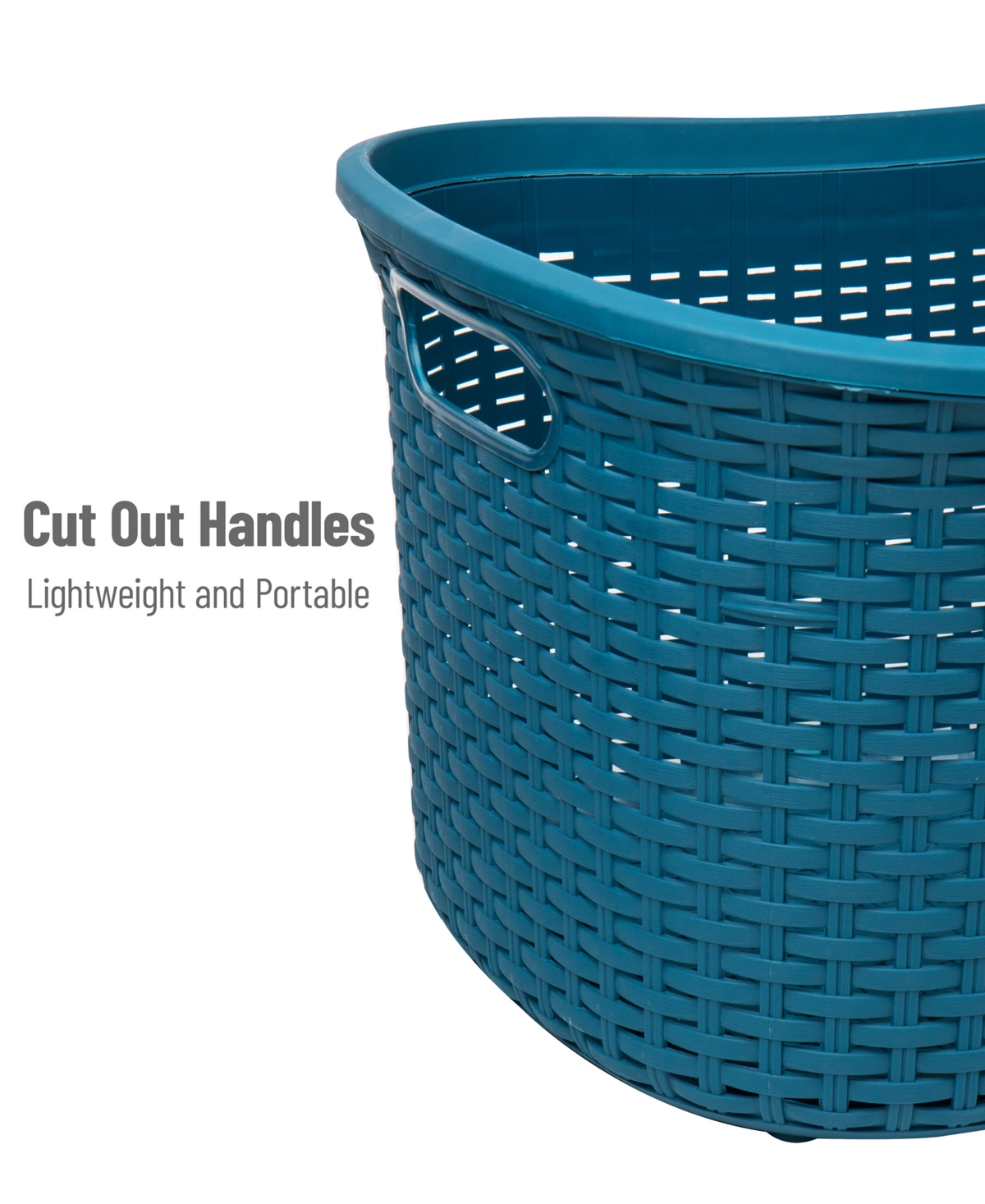Shop Mind Reader Basket Collection Laundry Basket, Cut Out Handles, Ventilated, Set Of 2 In Blue