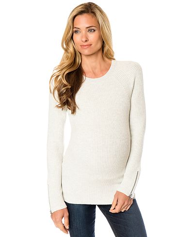 A Pea In The Pod Maternity Zip-Cuff Sweater