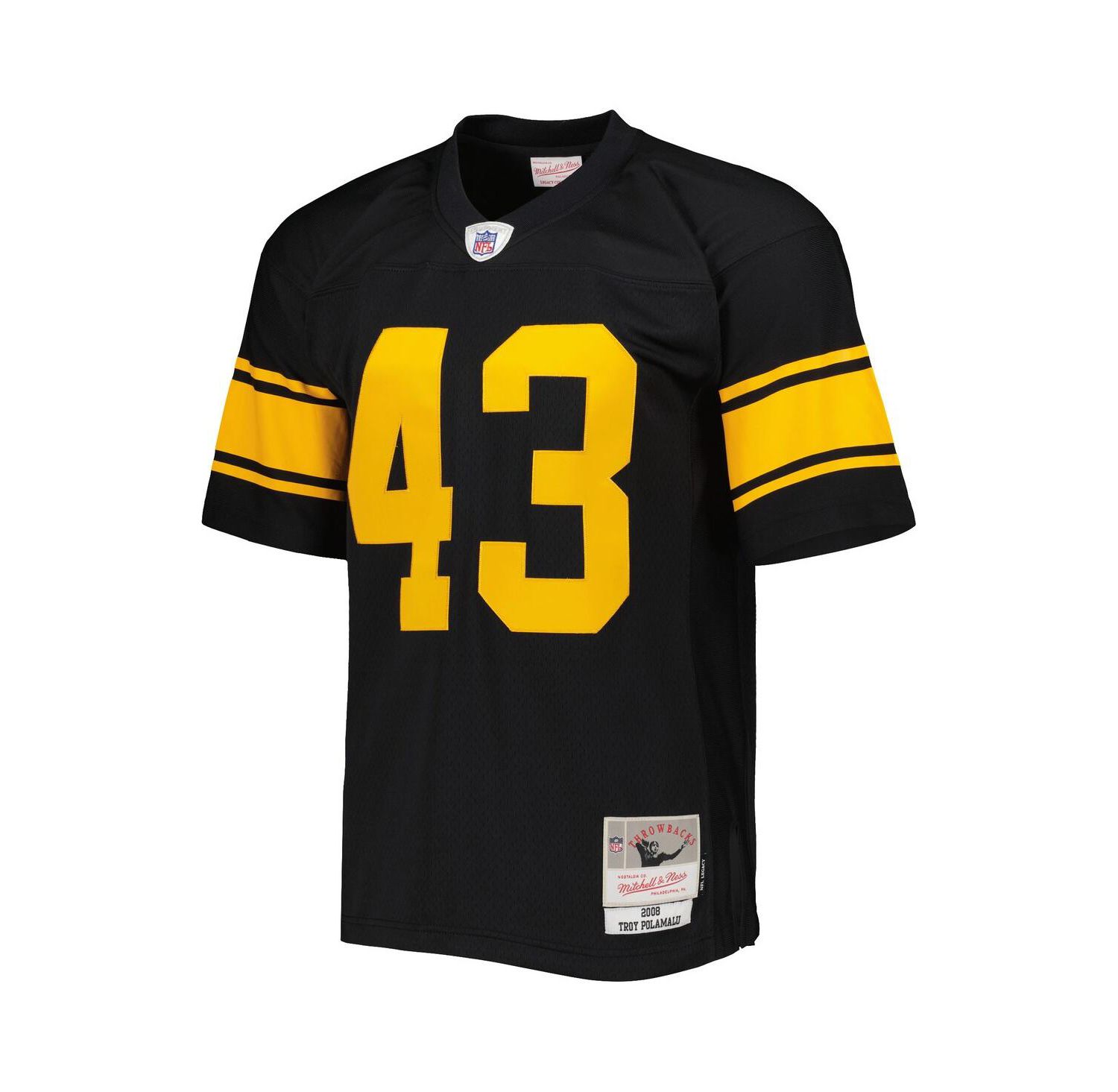Men's Troy Polamalu Black Pittsburgh Steelers Alternate 2008 Legacy Replica Jersey
