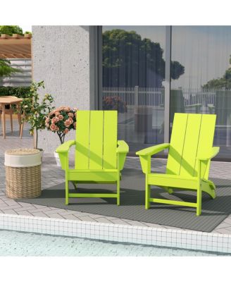 Modern Outdoor Folding Adirondack Chair (Set of 2)