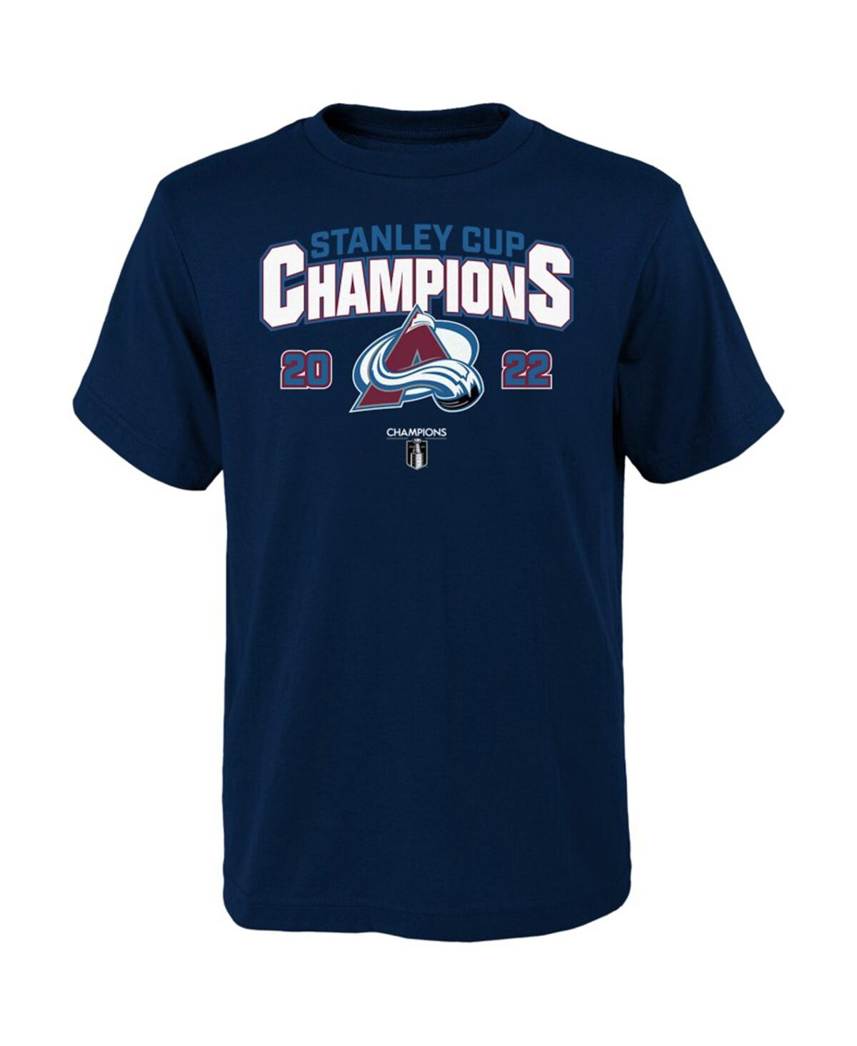 Fanatics Youth  Branded Navy Colorado Avalanche 2022 Stanley Cup Champions Roster T-shirt In Navy