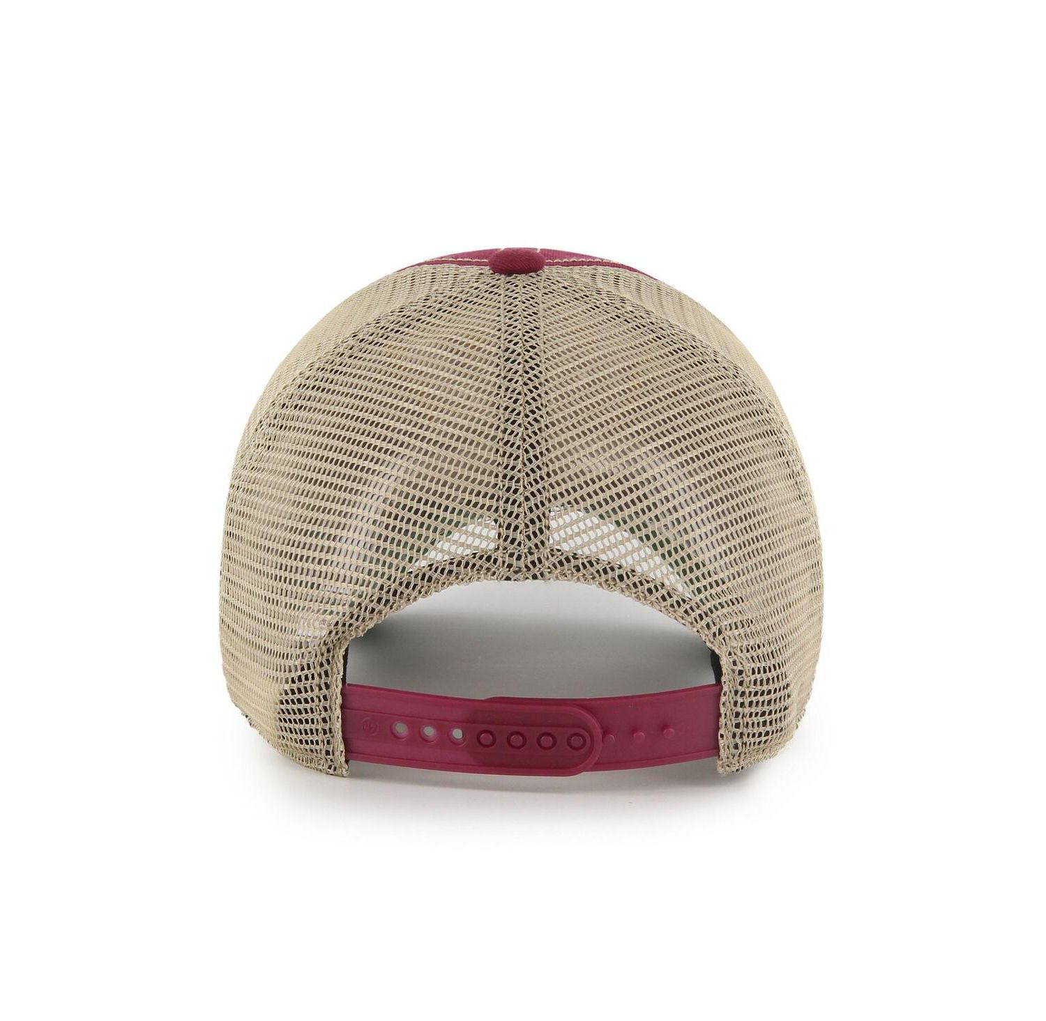 Men's Burgundy, Natural Washington Commanders Trawler Clean Up Trucker Snapback Hat