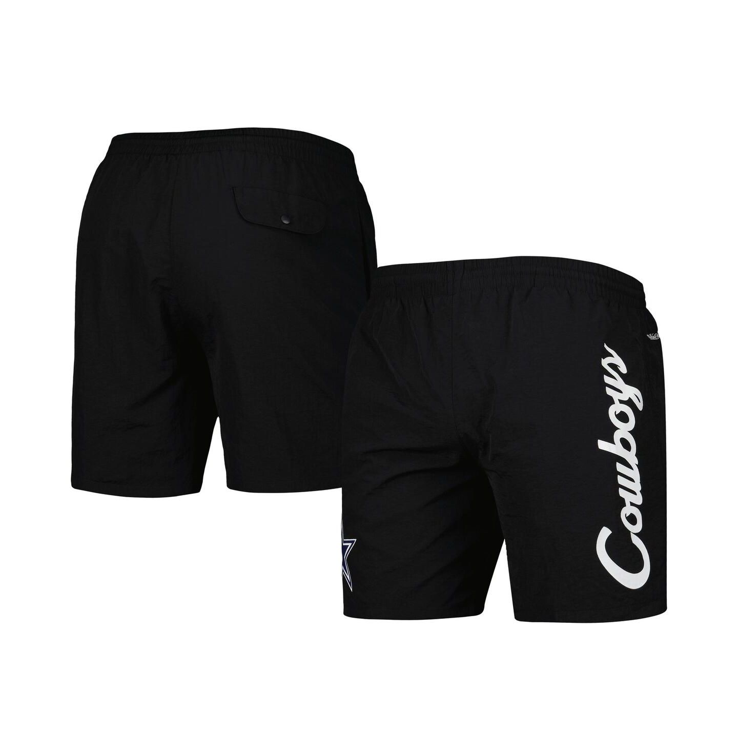 Мужские шорты Mitchell & Ness Black Dallas Cowboys Team Essentials Nylon — фото 1