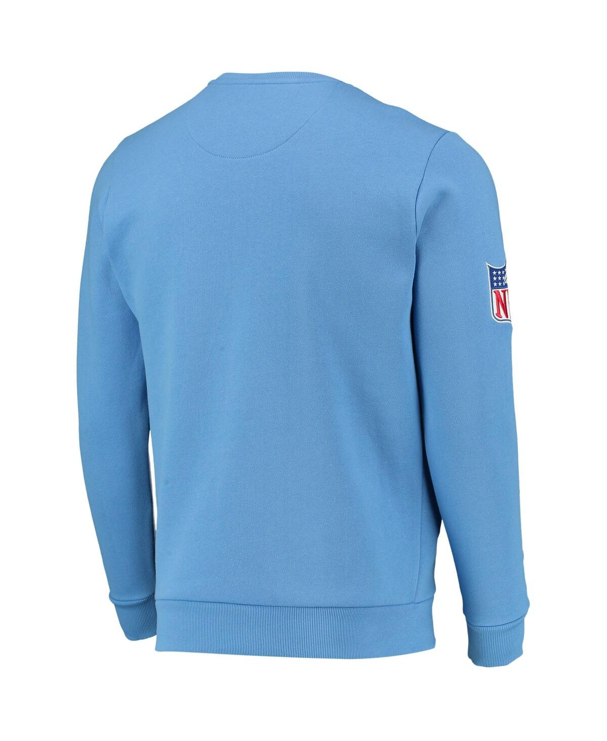 Shop Starter Men's  Light Blue Houston Oilers Locker Room Throwback End Zone Pullover Sweatshirt