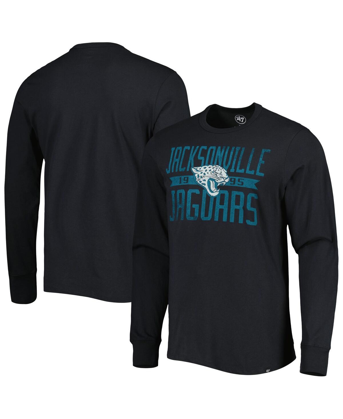 Men's '47 BrandJacksonville Jaguars Brand Wide Out Franklin Long Sleeve T-shirt - Black