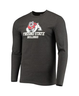 Men's Red, Heathered Charcoal Fresno State Bulldogs Meter Long Sleeve T-shirt and Pants Sleep Set