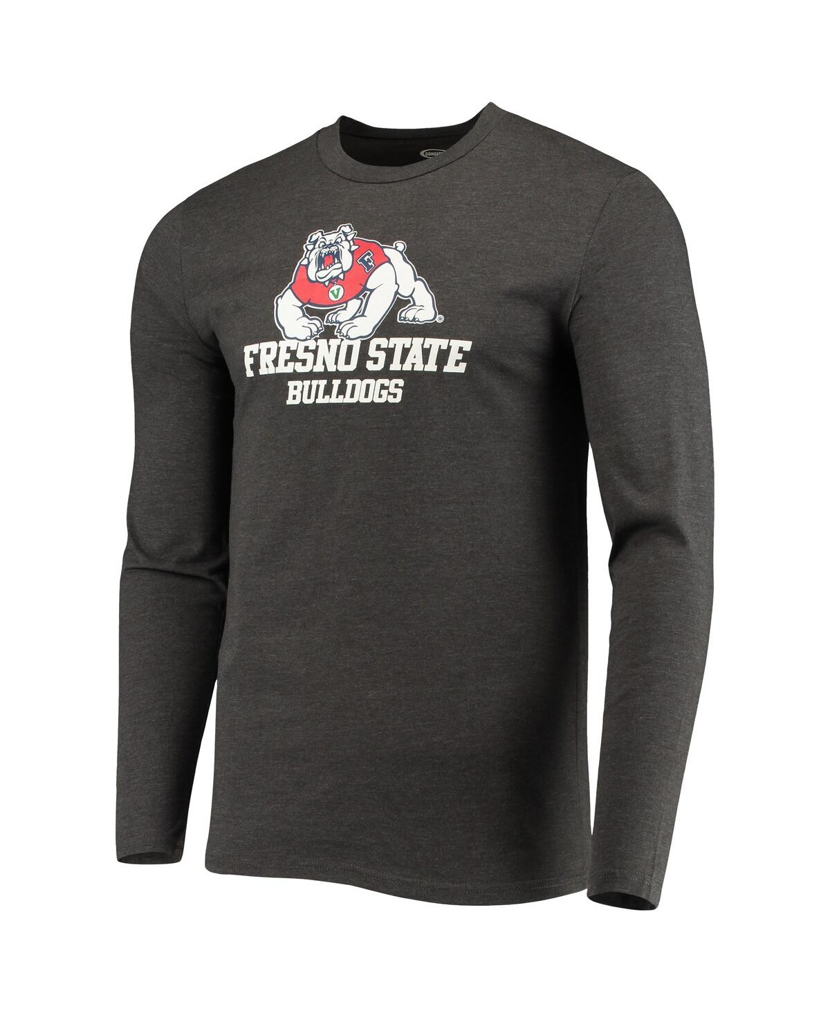 Concepts Sport Red/heathered Charcoal Fresno State Bulldogs Meter Long Sleeve T-shirt & Pants Sleep In Red,heathered Charcoal