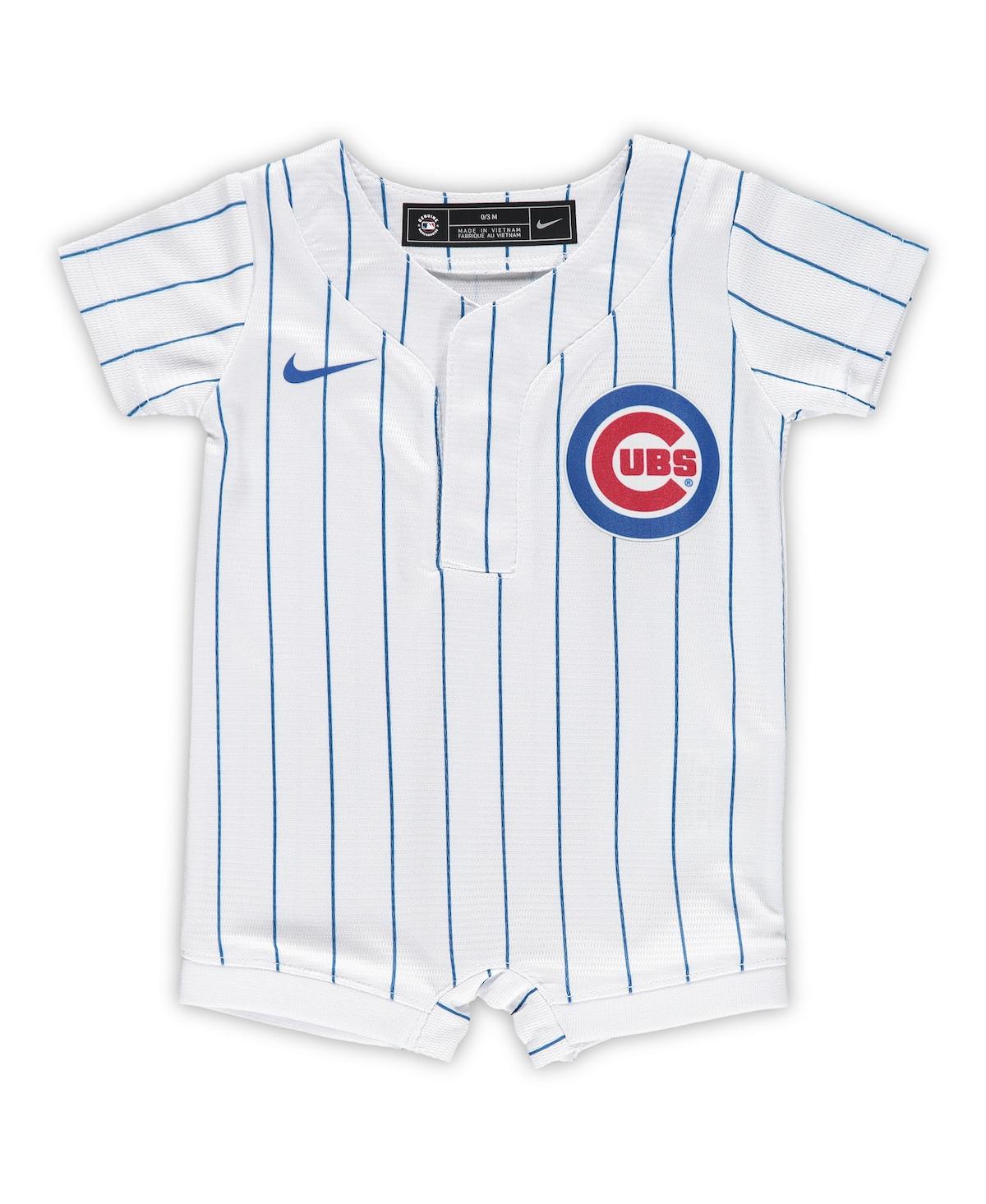 Shop Nike Newborn And Infant Boys And Girls  White Chicago Cubs Official Jersey Romper