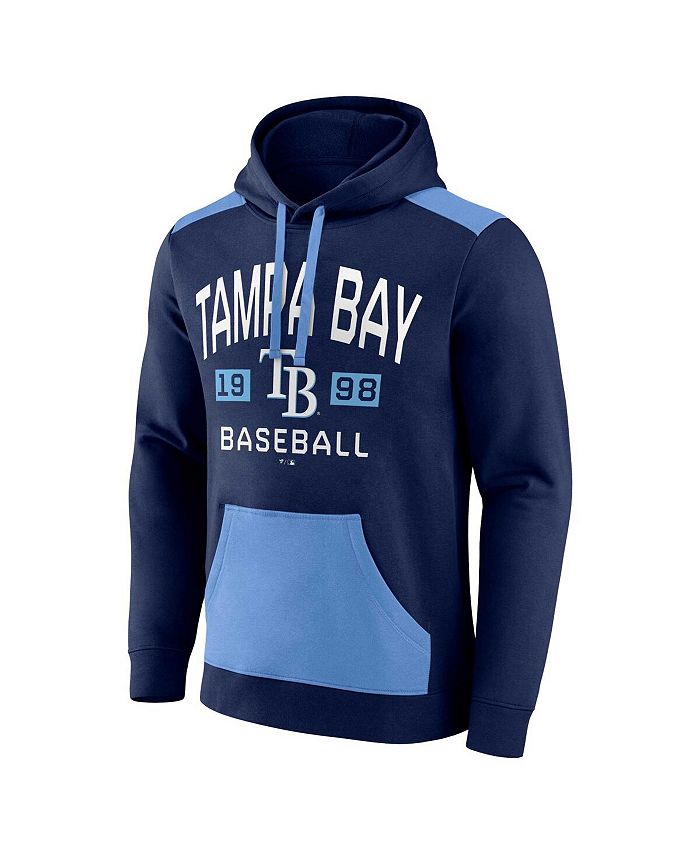 Fanatics Men's Navy, Light Blue Tampa Bay Rays Chip In Pullover Hoodie ...
