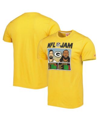 Men's Aaron Rodgers and Aaron Jones Heather Gold Green Bay Packers NFL Jam Tri-Blend T-shirt