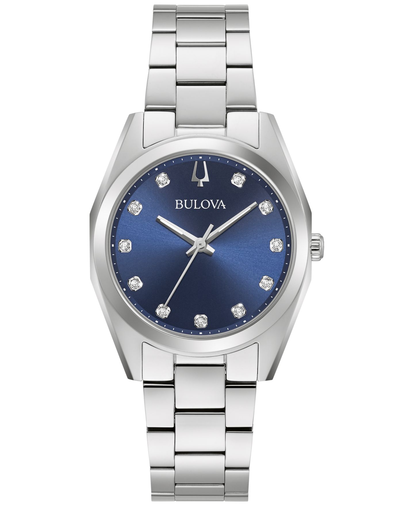 Женские часы Bulova Surveyor Diamond Accent Stainless Steel Bracelet Watch 31mm — фото 1