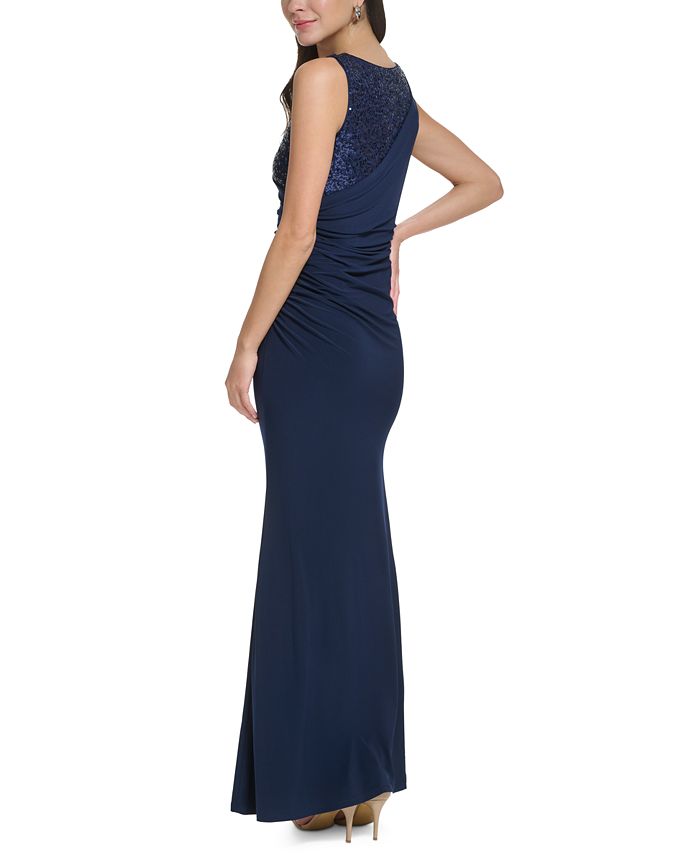 Jessica howard sequined ruched sheath hot sale dress