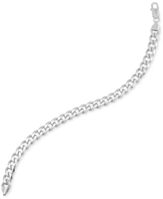 Men's Curb Chain Bracelet in Sterling Silver 
