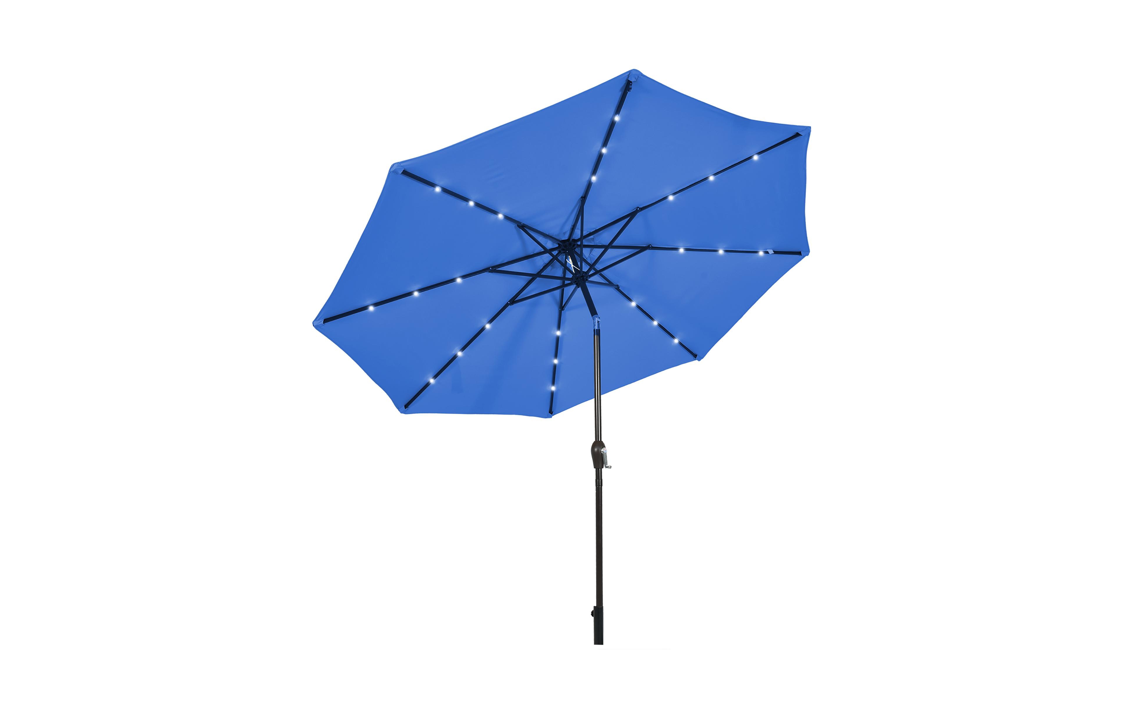 10' Solar Led Lighted Patio Market Umbrella Shade Tilt Adjustment