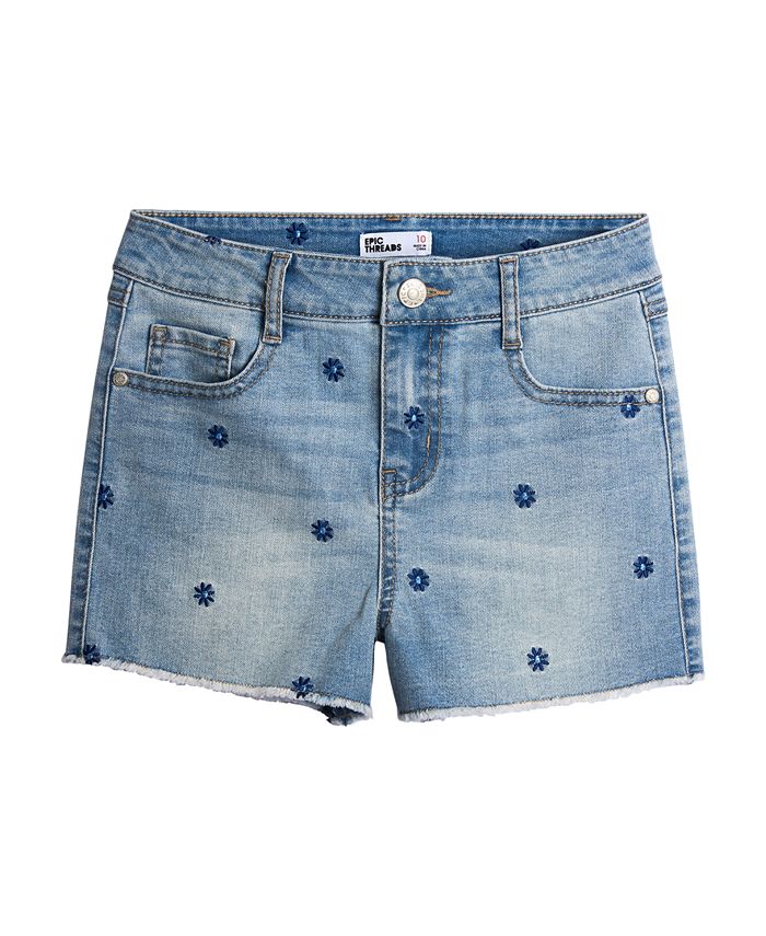 Epic Threads Big Girls Daisy Denim Shorts, Created For Macy's - Macy's