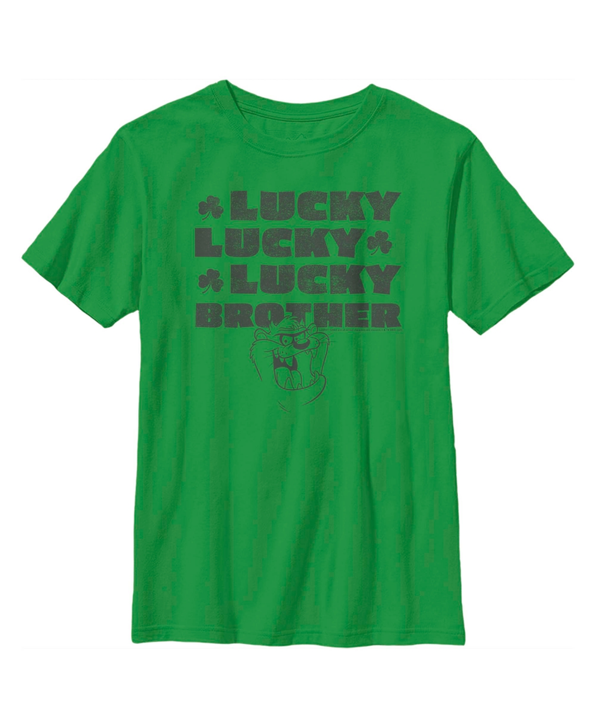 Warner Bros Kids' Boy's Looney Tunes St. Patrick's Day Taz Lucky Lucky Lucky Brother Child T-shirt In Kelly Green