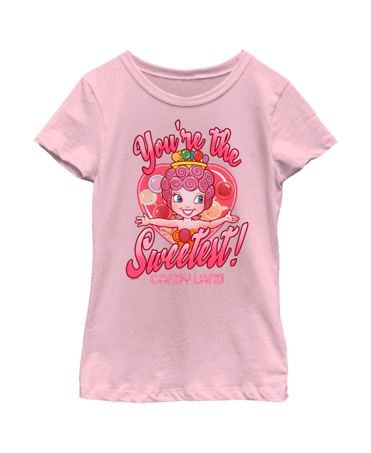 Hasbro Kids' Girl's Candy Land You're The Sweetest Child T-shirt In Light Pink