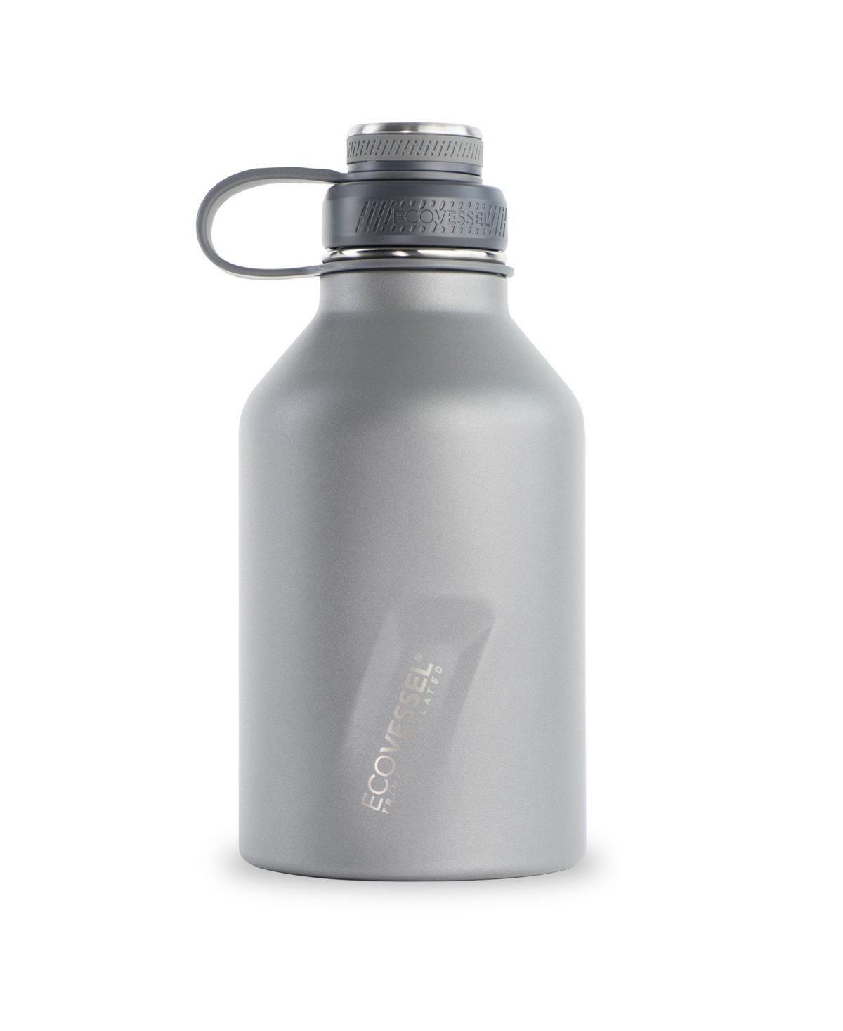 Ecovessel Boss Trimax Insulated Stainless Steel Growler Bottle And Infuser, 64 oz In Gray