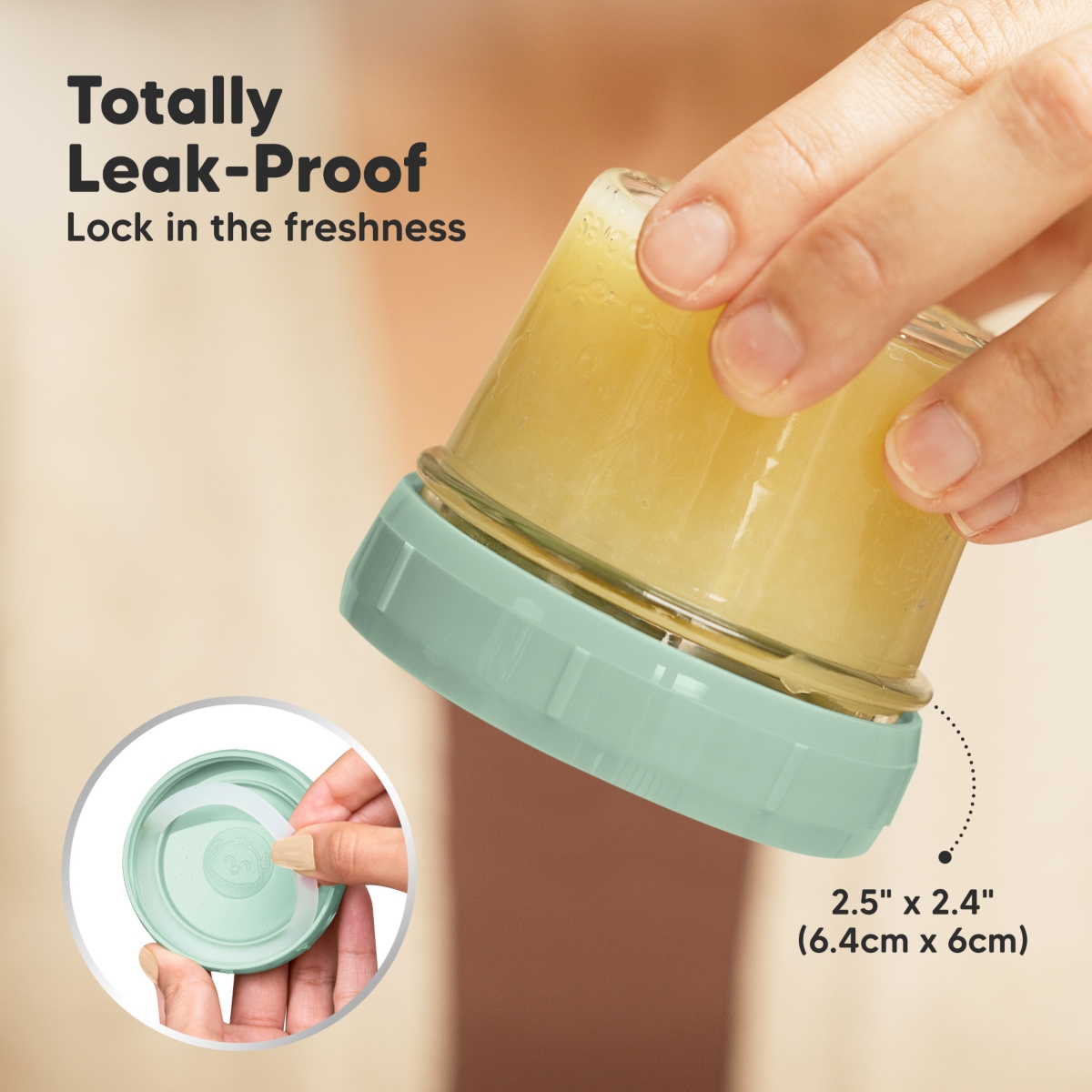 KeaBabies 6pk Prep Baby Food Storage Containers, 4 oz Leak-Proof, Bpa Free Glass Baby Food Jars for Feeding