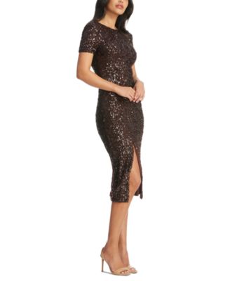 Women's Natasha Sequined Side-Slit Midi Dress