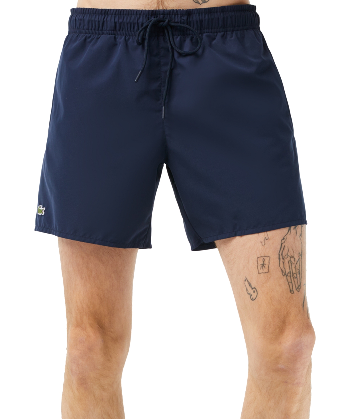 Lacoste Light Quick Dry Swim Shorts Mh6270 In Navy Blue/green 802