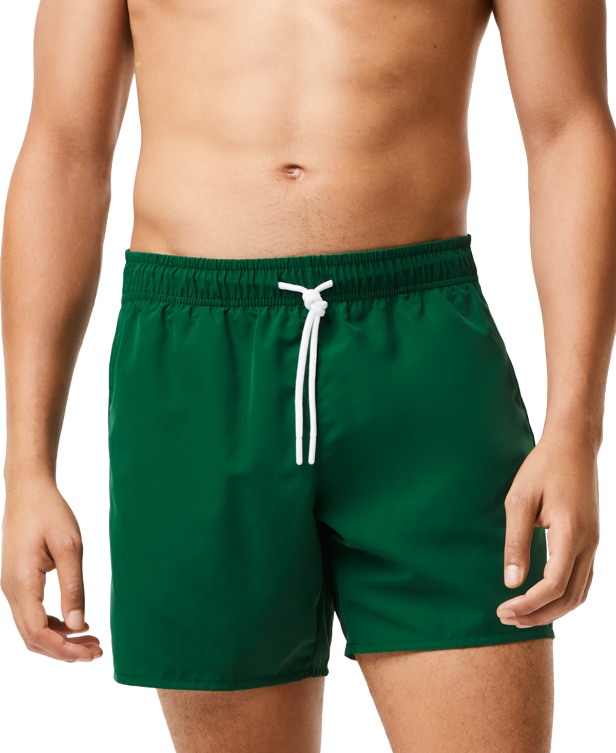 Lacoste Kids' Quick-dry Solid Swim Shorts - 8 Years In Green