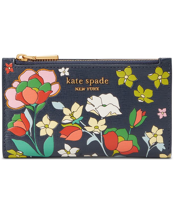 kate spade new york Morgan Flower Bed Embossed Saffiano Leather Coin Card  Case Wristlet - Macy's