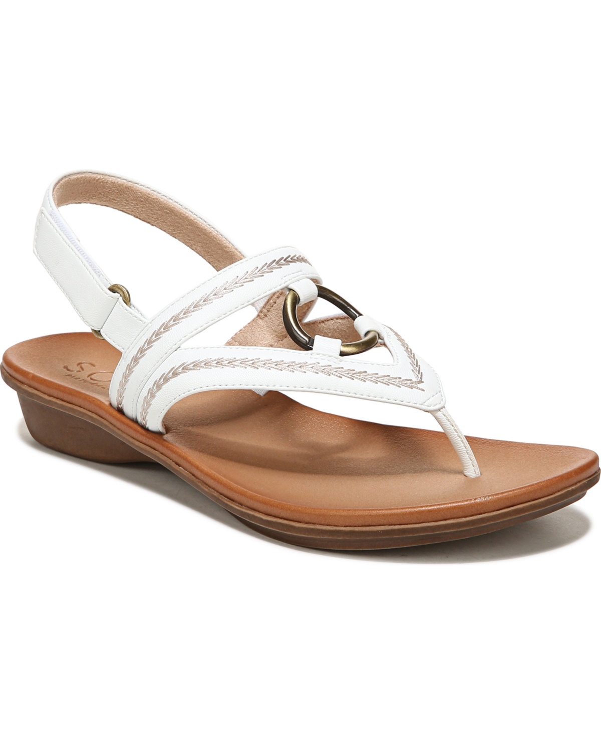 Soul Naturalizer Sunny Flat Sandals In White Smooth Faux Leather
