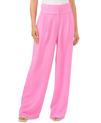 CeCe - Women's Pleated-Front Wide-Leg Pants