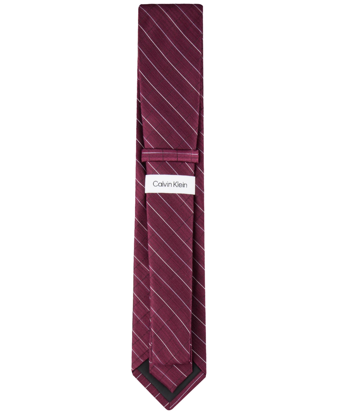 Мужской галстук Calvin Klein Etched Windowpane Tie, цвет: Бордовый — фото 3