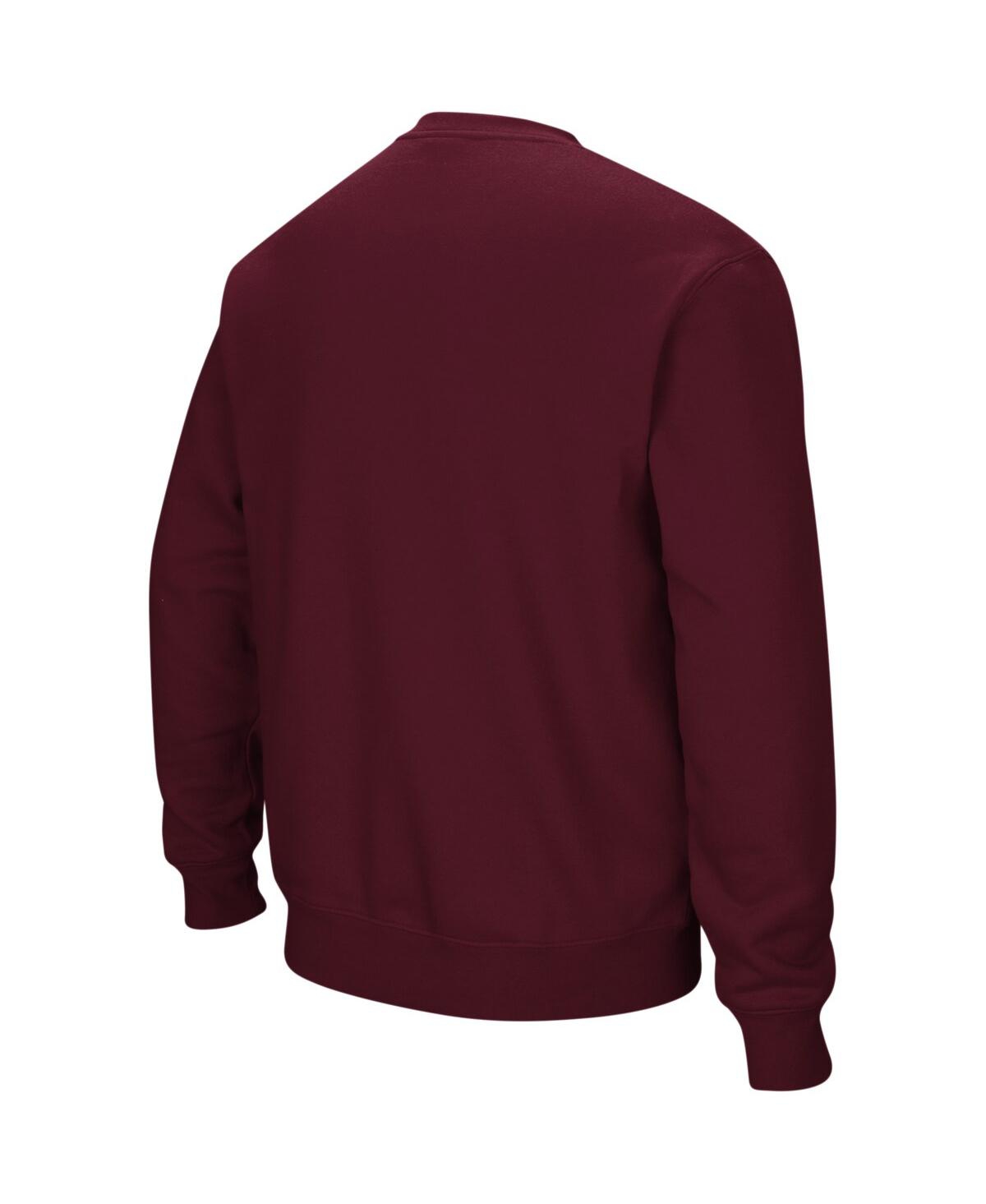 Colosseum Men's Montana Grizzlies Arch And Logo Crew Neck Sweatshirt In Heathered Gray